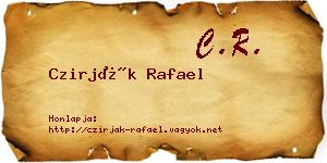 Czirják Rafael névjegykártya